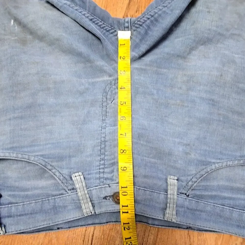 Vintage Corduroy Shorts Distressed Blue Mens 31 Cutoff Shorts